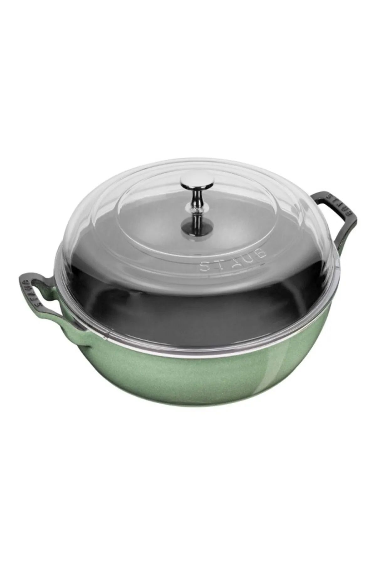 STAUB Cam Kapaklı 30 Cm Döküm Sote Tenceresi Adaçayı-405087090