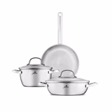 Jumbo Athena 3PLY 5 Parça İndüksiyon Tabanlı Çelik Tencere Seti