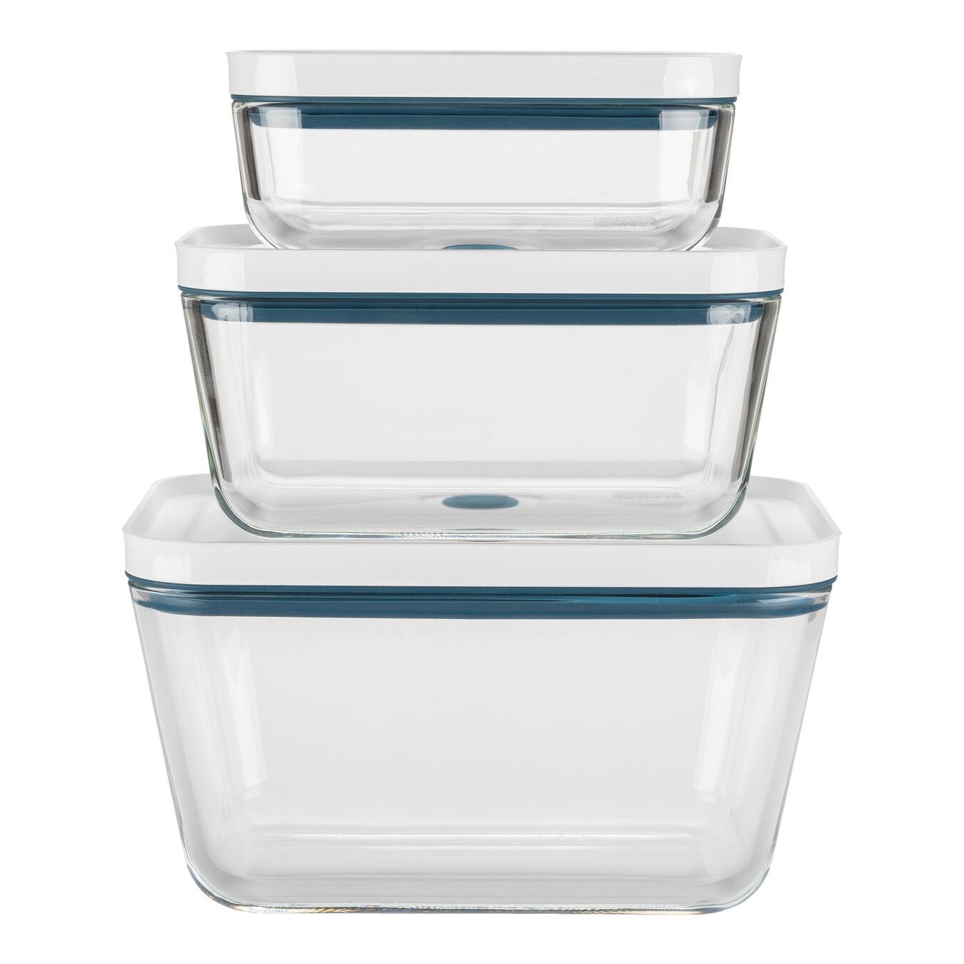 ZWILLING Fresh & Save Vakumlu Saklama Kabı Seti, S/M/L / 3-parça, Borosilikat Cam, Akdeniz Mavisi