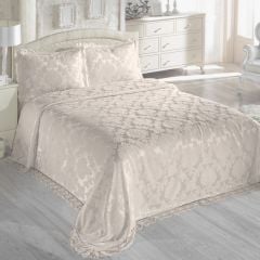Derya Home Abiye Yatak Örtüsü- Yağmur Bej