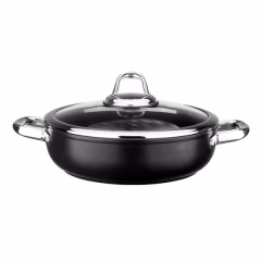 Leggno Master Titanyum Sığ Pilav Tenceresi 26 cm Siyah
