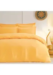 Puffy Naturalis Çift Kişilik Ranforce Yıkamalı Nevresim Takımı - Safran