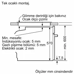 HJG852YW0T Serie 6 Ankastre Fırın 60 x 60 cm Beyaz