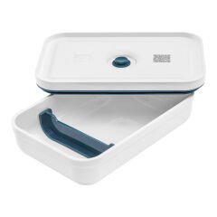 ZWILLING Fresh & Save Vakumlu Yemek Taşıma Kabı, L Düz, Plastik, Beyaz-Akdeniz Mavisi