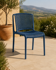 Derya Home Tilia Nes Bahçe Sandalyesi 4’lü Set – Modern Dış Mekan & Balkon Sandalyesi - Saks Mavi