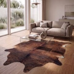 Derya Home Hakiki Dana Postu Halı Koyu Kahverengi 180x250 cm