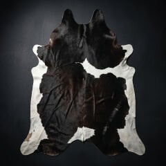 Derya Home Siyah Beyaz Kontrast Hakiki Dana Postu Halı 198x250 cm