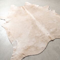 Derya Home Krem Bej Büyük Boy Hakiki Dana Postu Halı 190x255 cm