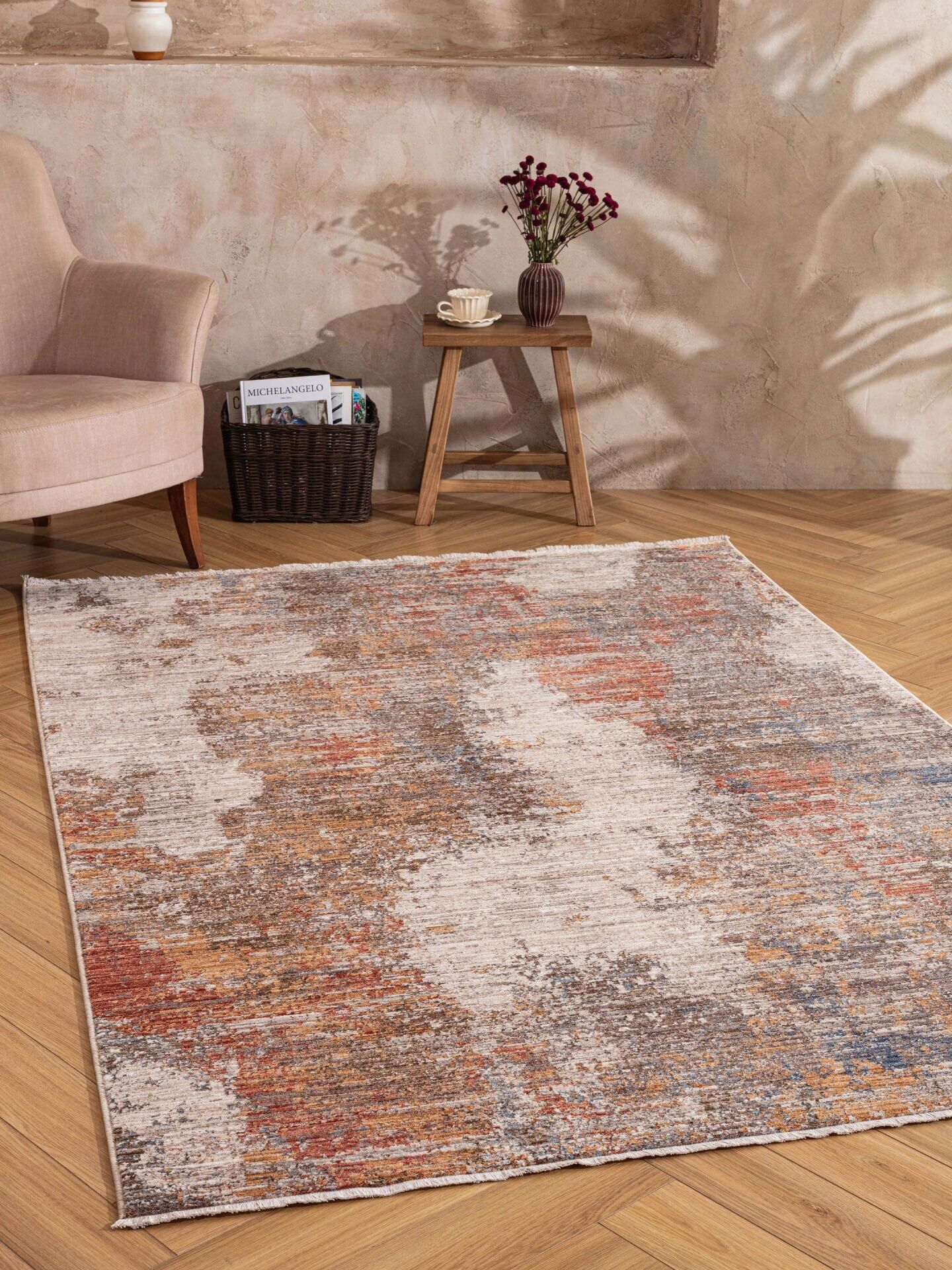 Derya Home Arven 3 Vintage Eskitme Desen Premium Modern Salon Halısı