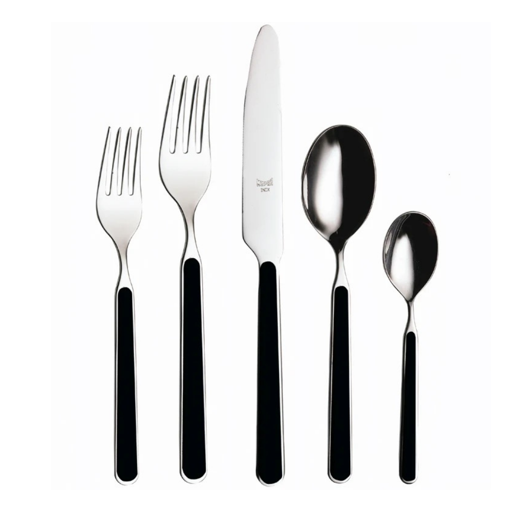 Mepra Fantasia Nero 4mm Paslanmaz Çelik 72 Parça 12 Kişilik Çatal Kaşık Bıçak Takımı
