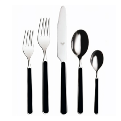 Mepra Fantasia Nero 4mm Paslanmaz Çelik 72 Parça 12 Kişilik Çatal Kaşık Bıçak Takımı