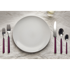 Mepra Fantasia Light Mauve 4mm Paslanmaz Çelik 72 Parça 12 Kişilik Çatal Kaşık Bıçak Takımı
