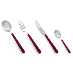 Mepra Fantasia Light Mauve 4mm Paslanmaz Çelik 72 Parça 12 Kişilik Çatal Kaşık Bıçak Takımı