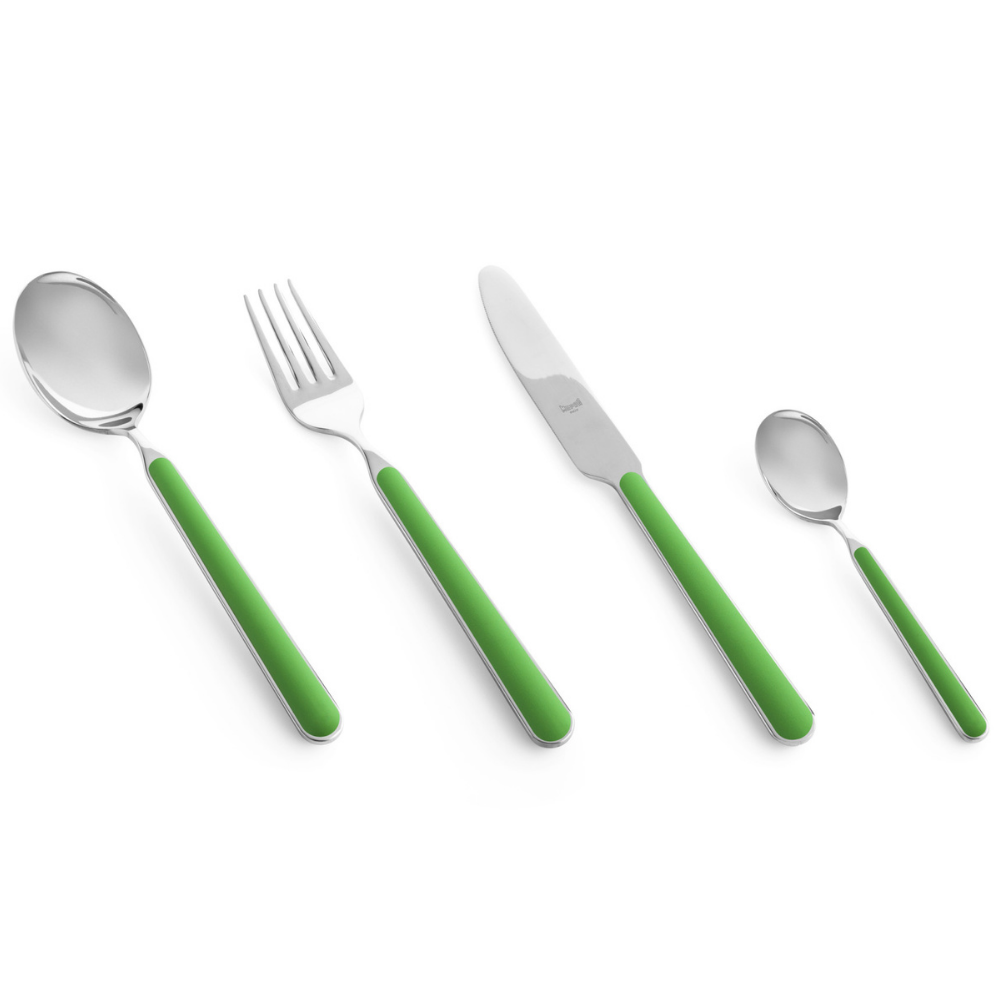 Mepra Fantasia Verde 4mm Paslanmaz Çelik 72 Parça 12 Kişilik Çatal Kaşık Bıçak Takımı