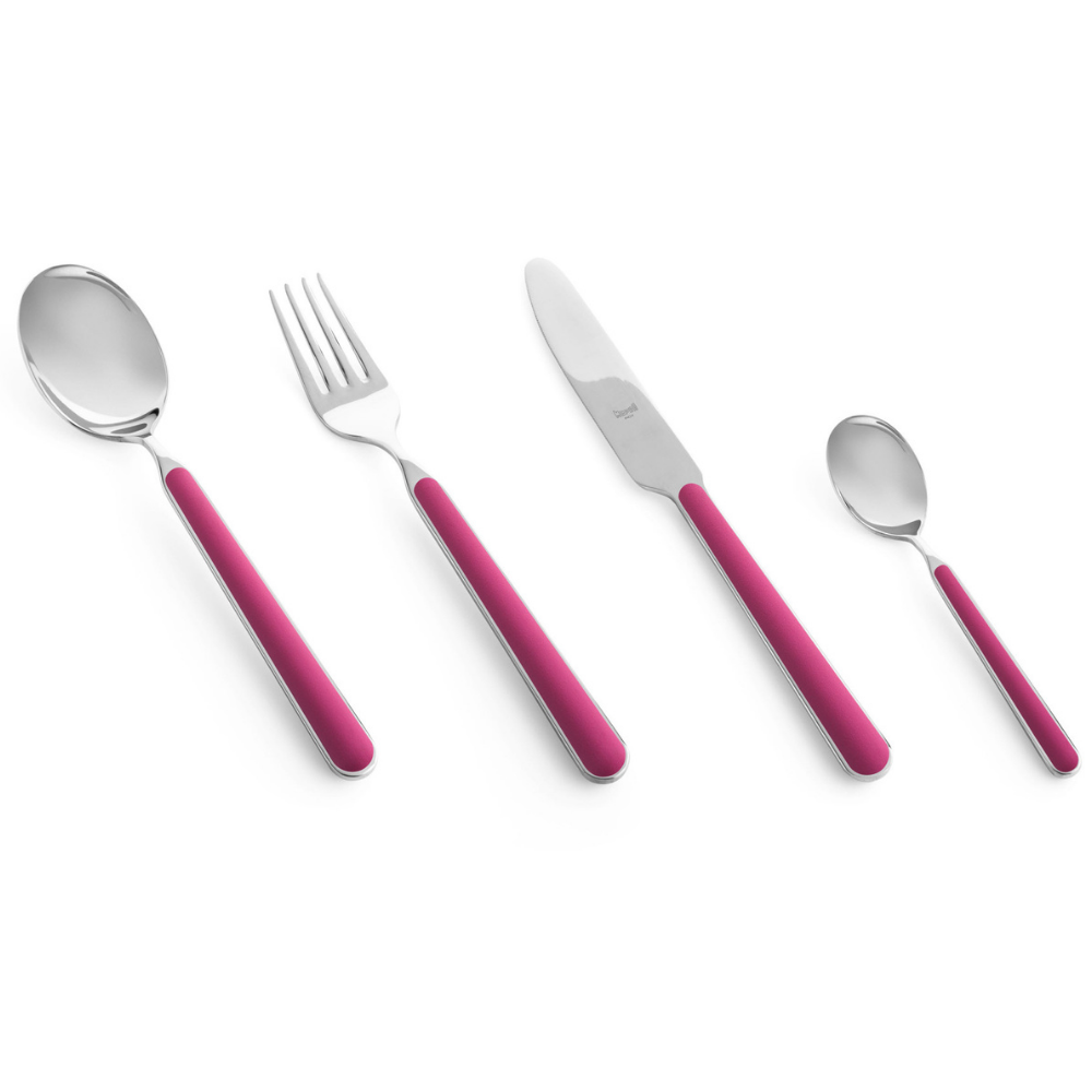 Mepra Fantasia Rosa 4mm Paslanmaz Çelik 72 Parça 12 Kişilik Çatal Kaşık Bıçak Takımı