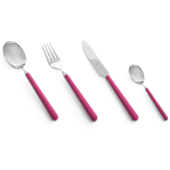 Mepra Fantasia Rosa 4mm Paslanmaz Çelik 72 Parça 12 Kişilik Çatal Kaşık Bıçak Takımı