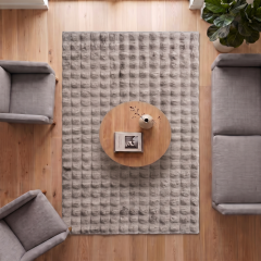 Koridor Falcon Kahve Kabartmalı Peluş Halı Odalar ve Salon İçin Modern Halı
