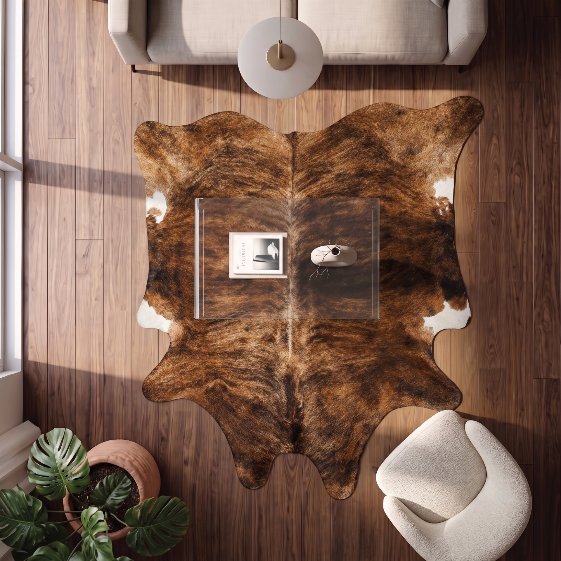 Derya Home Brindle Alacalı Hakiki Dana Postu Halı 219x235 cm P20