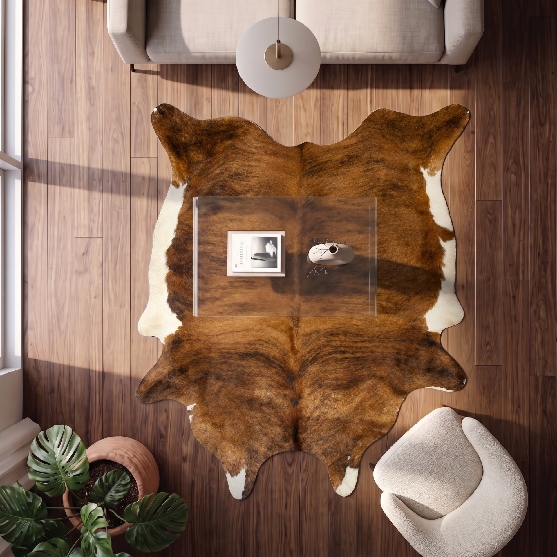Derya Home Brindle Alacalı Hakiki Dana Postu Halı 217x242 cm P22