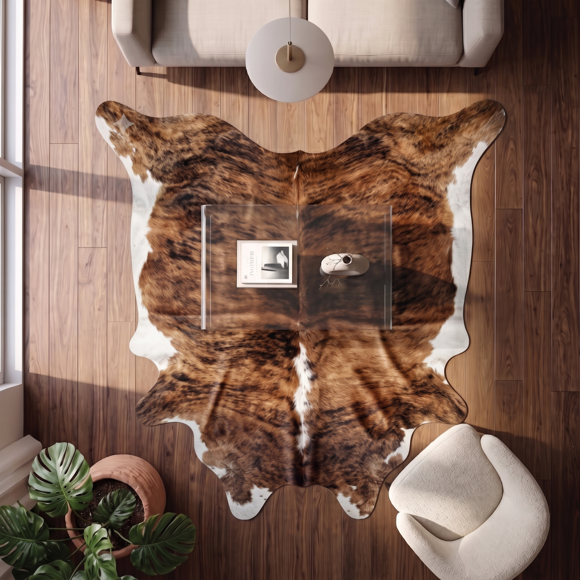 Derya Home Brindle Alacalı Hakiki Dana Postu Halı 200x230 cm P11