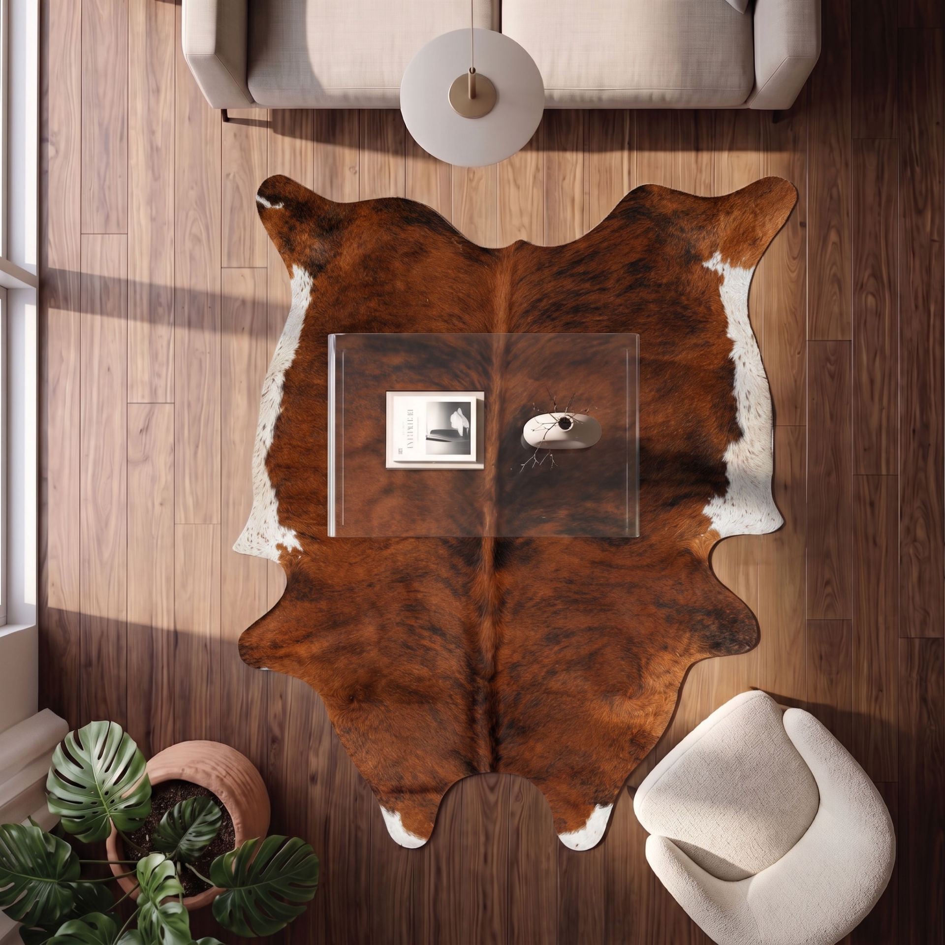 Derya Home Brindle Alacalı Hakiki Dana Postu Halı 195x223 cm P15
