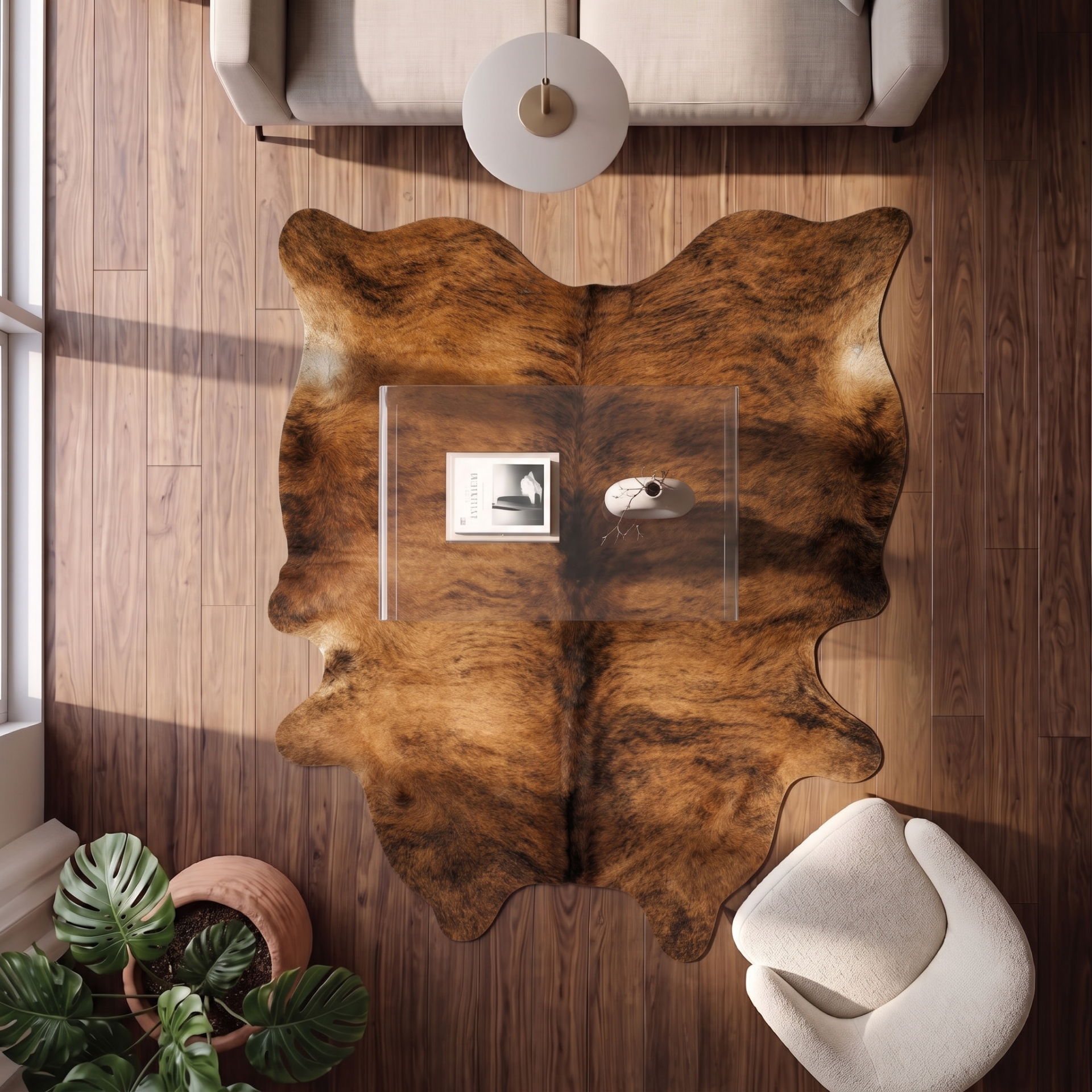 Derya Home Brindle Hakiki Dana Postu Halı 200x238 cm P16