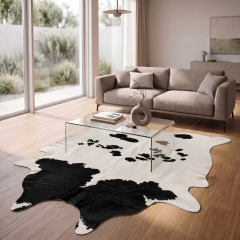 Derya Home Siyah Beyaz Benekli Hakiki Dana Postu Halı 197x227 cm P28