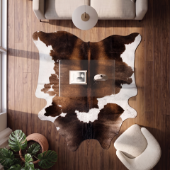 Derya Home Alacalı Üç Renkli Hakiki Dana Postu Halı 194x208 cm P29