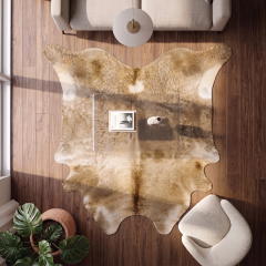 Derya Home Alacalı Üç Renkli Hakiki Dana Postu Halı 241X200 cm P07