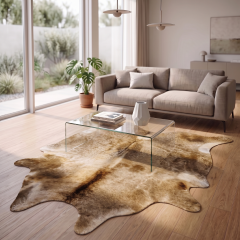 Derya Home Alacalı Üç Renkli Hakiki Dana Postu Halı 241X200 cm P07