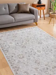 Derya Home Manchester 02 Serisi Vintage Desenli Saçaklı Halı – Klasik Modern Salon ve Oturma Odası Halısı