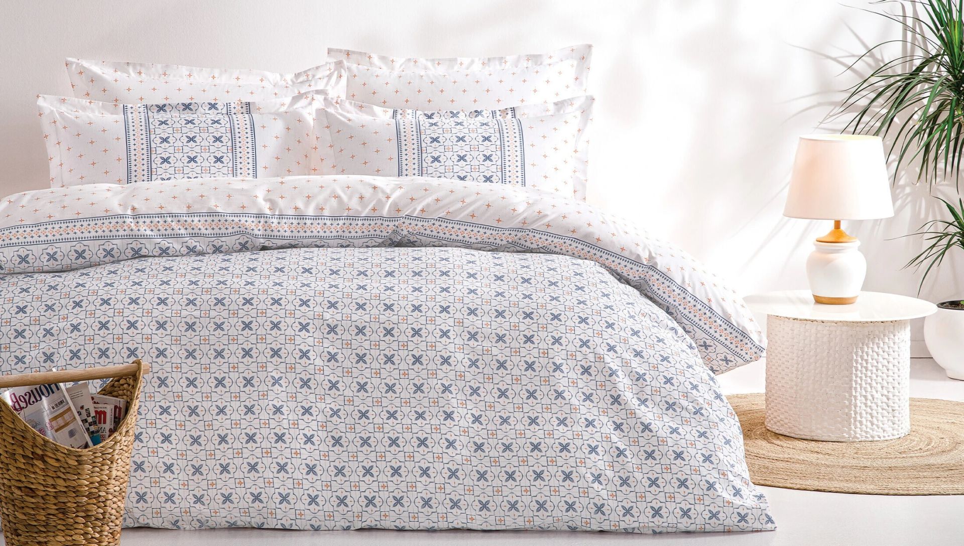 Puffy Roan Tek Kişilik Ranforce Nevresim Takımı - Indigo