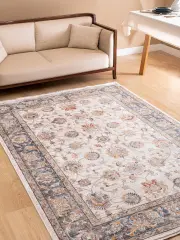 Derya Home Kuzey 01 Saçaklı Halı %100 Degrade Polyester 7 mm Hav Vintage Desen