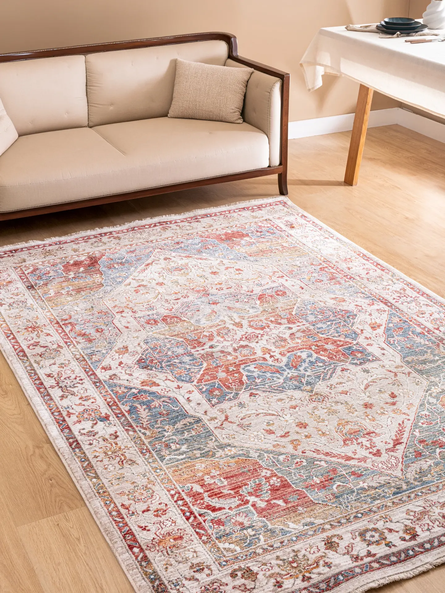 Derya Home Kuzey Saçaklı Halı %100 Degrade Polyester 7 mm Hav Vintage Desen 09