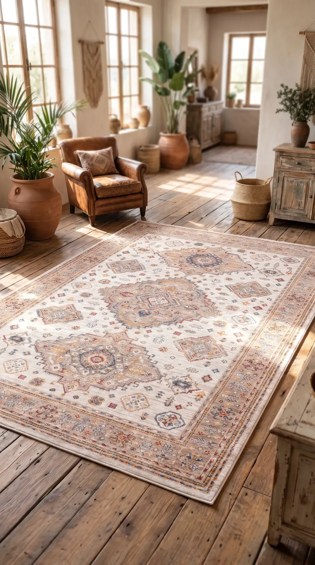 Derya Home Kuzey Saçaklı Halı %100 Degrade Polyester 7 mm Hav Vintage Desen 02