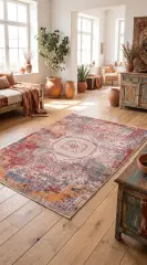 Derya Home Kuzey Saçaklı Halı %100 Degrade Polyester 7 mm Hav Vintage Desen 5