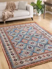 Derya Home Kuman Serisi Saçaklı Kilim Vintage Etnik Desenli Kilim Halı 1