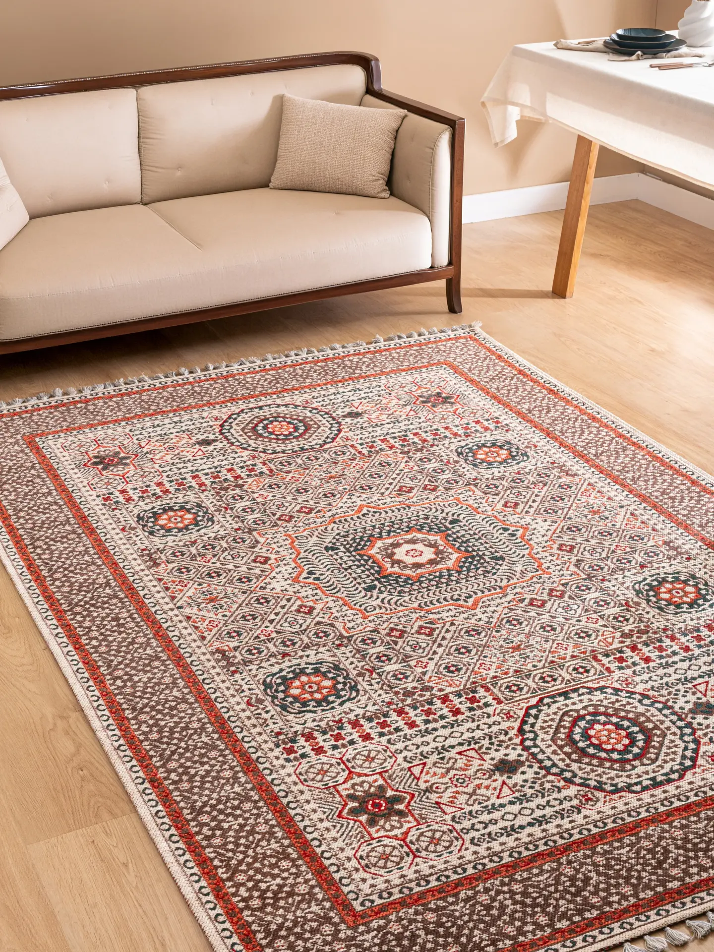 Derya Home Kahire Serisi Saçaklı Kilim Etnik Vintage Desenli 4