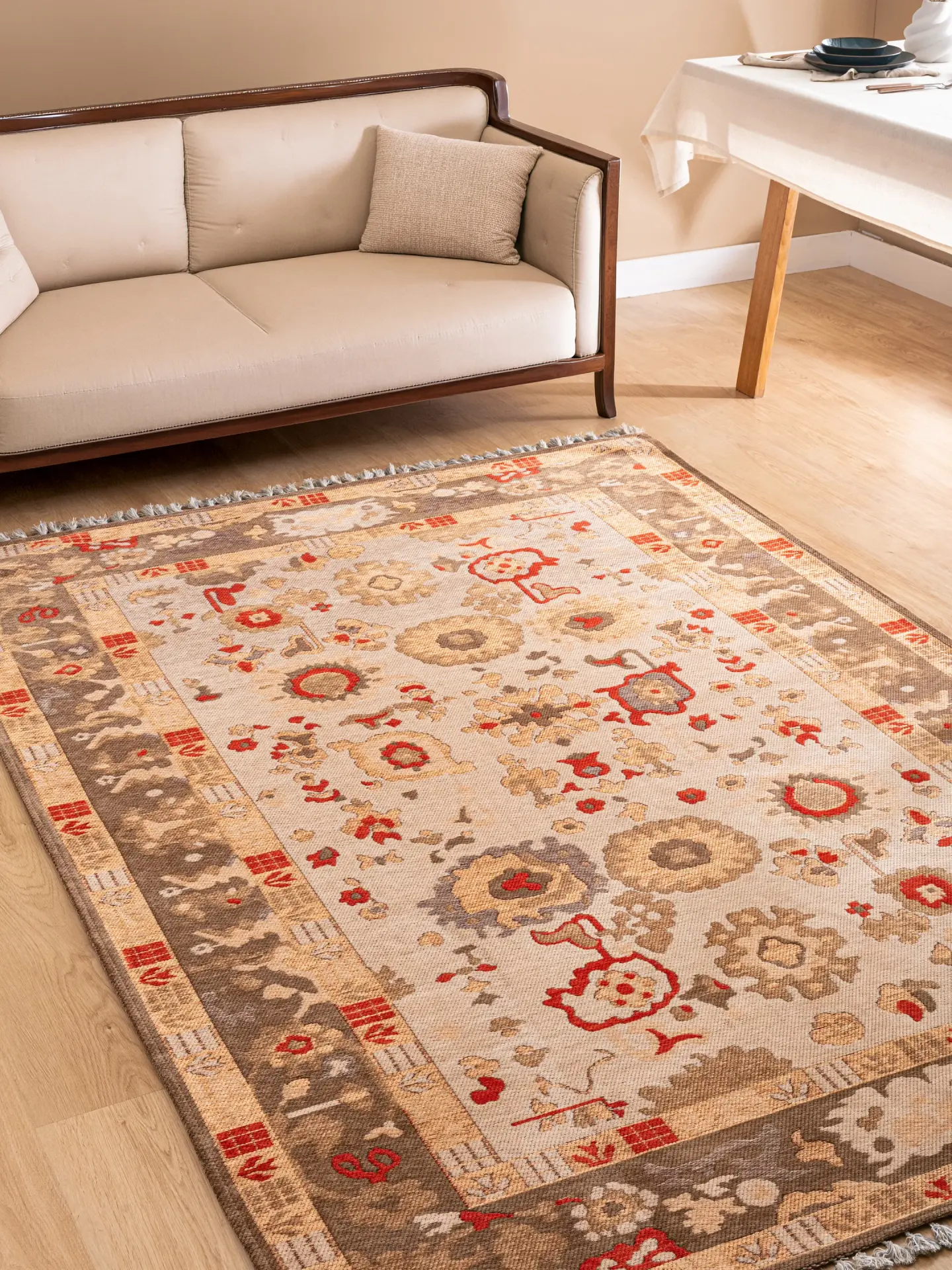 Derya Home Kahire Serisi Saçaklı Kilim Etnik Vintage Desenli 2