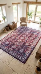 Derya Home Özbek Serisi Saçaklı Halı %100 Degrade Polyester 7 mm Vintage Etnik Desenli 6