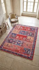 Derya Home Özbek Serisi Saçaklı Halı %100 Degrade Polyester 7 mm Vintage Etnik Desenli 4