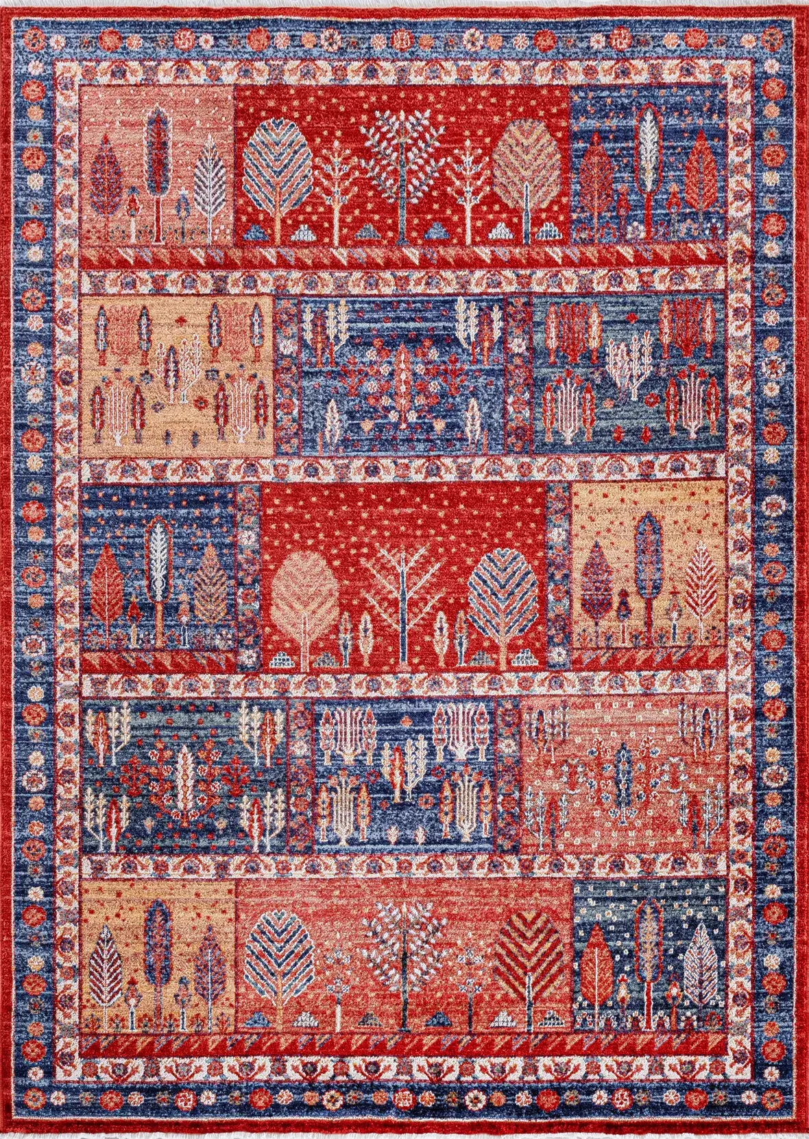 Derya Home Özbek Serisi Saçaklı Halı %100 Degrade Polyester 7 mm Vintage Etnik Desenli 4