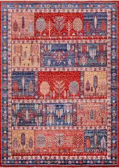 Derya Home Özbek Serisi Saçaklı Halı %100 Degrade Polyester 7 mm Vintage Etnik Desenli 4