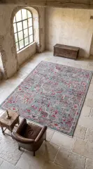 Derya Home Özbek Serisi Saçaklı Halı %100 Degrade Polyester 7 mm Vintage Etnik Desenli 10