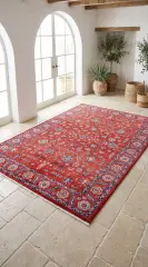 Derya Home Özbek Serisi Saçaklı Halı %100 Degrade Polyester 7 mm Vintage Etnik Desenli 2