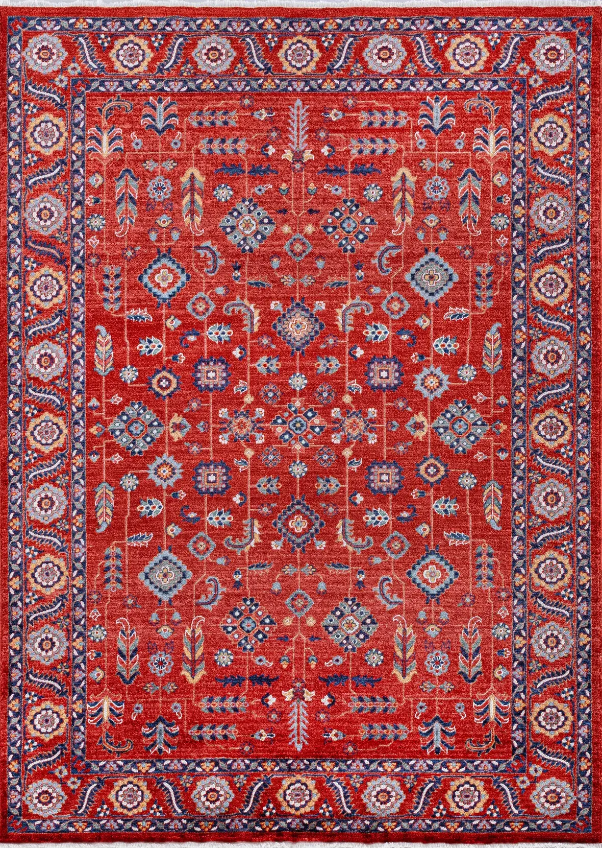 Derya Home Özbek Serisi Saçaklı Halı %100 Degrade Polyester 7 mm Vintage Etnik Desenli 2