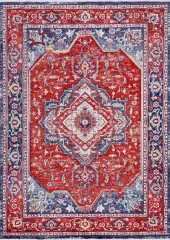 Derya Home Özbek Serisi Saçaklı Halı %100 Degrade Polyester 7 mm Vintage Etnik Desenli 3
