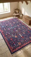 Derya Home Özbek Serisi Saçaklı Halı %100 Degrade Polyester 7 mm Vintage Etnik Desenli 5