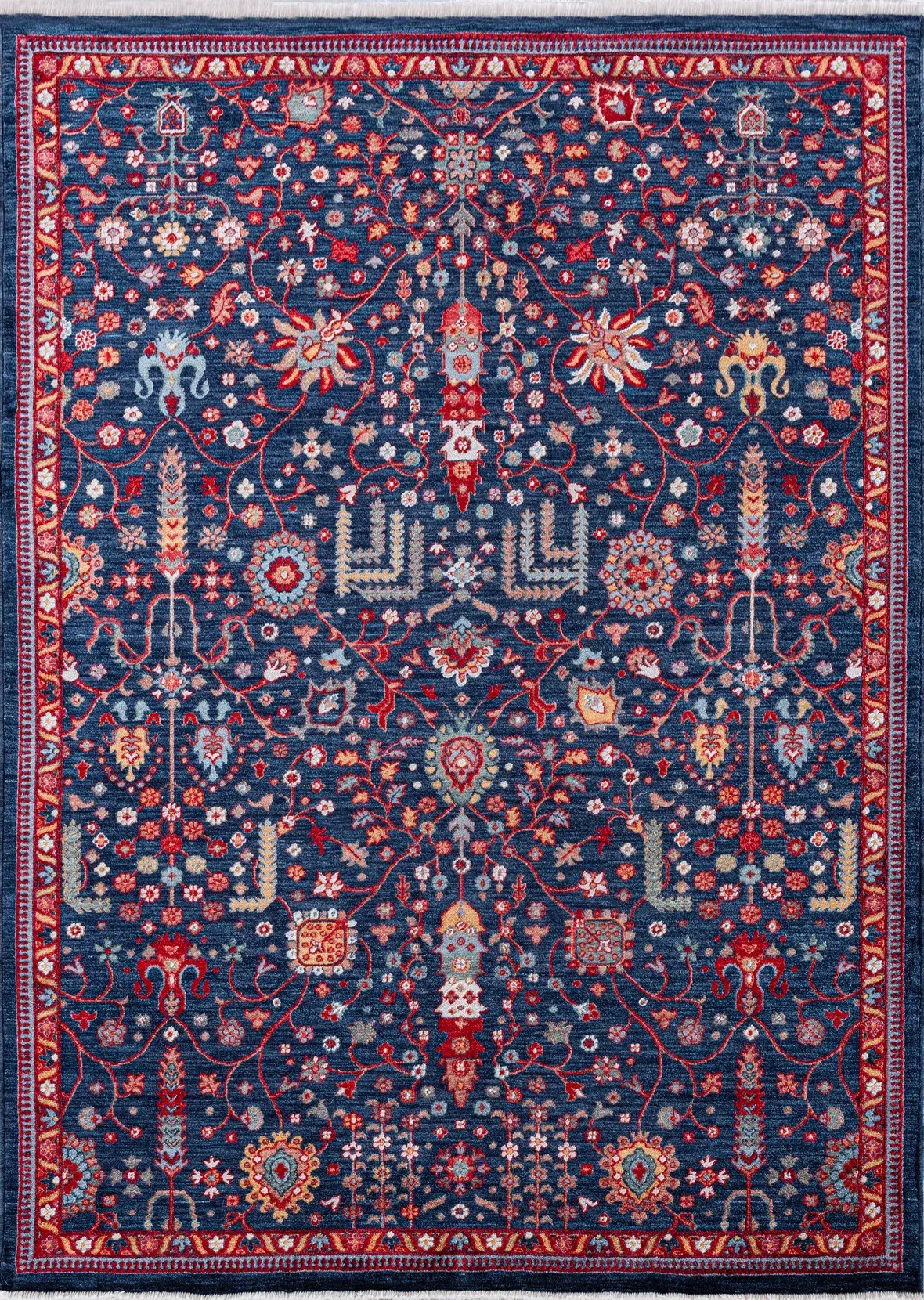 Derya Home Özbek Serisi Saçaklı Halı %100 Degrade Polyester 7 mm Vintage Etnik Desenli 5