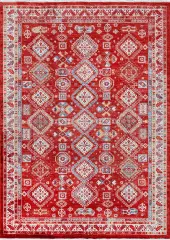Derya Home Özbek Serisi Saçaklı Halı %100 Degrade Polyester 7 mm Vintage Etnik Desenli 7